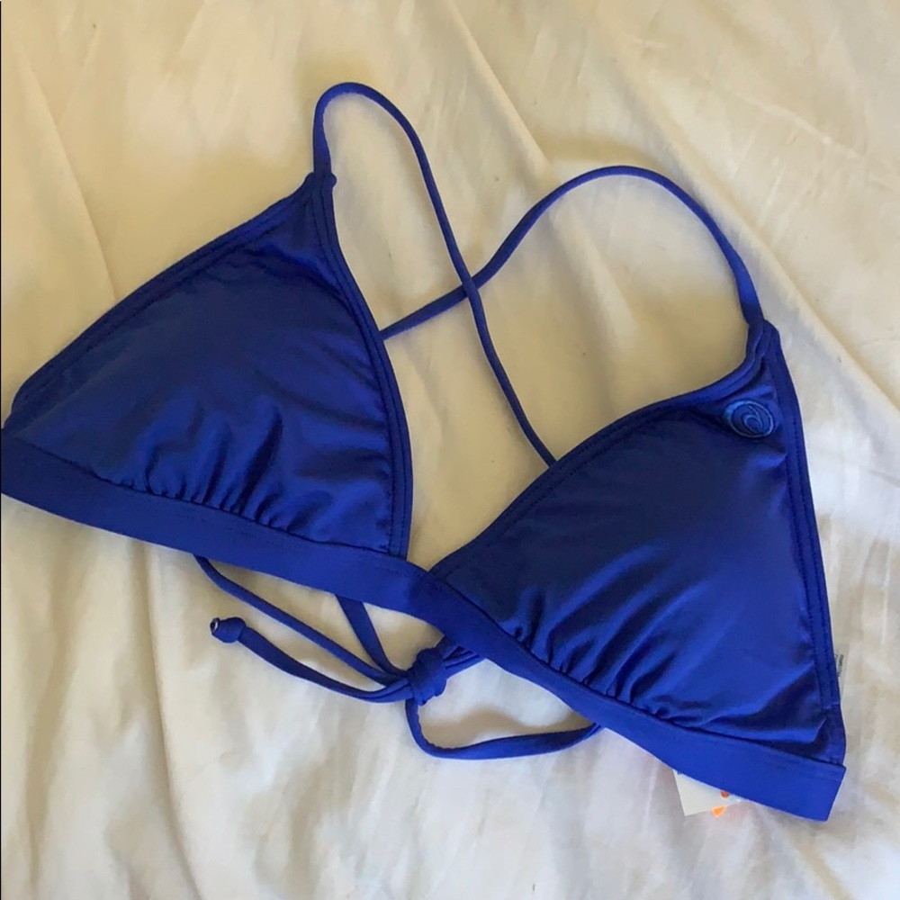 Ripcurl cross back bikini top cobalt blue